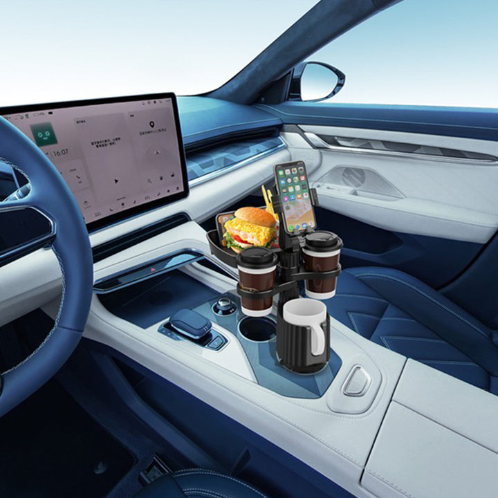 車用カップホルダー 車載 カップホルダ 車内収納ボックス車載テーブル スマホ置き 調整可能なベース 車載 取付簡単 滑り止め 小物置き 多機能 使い勝手