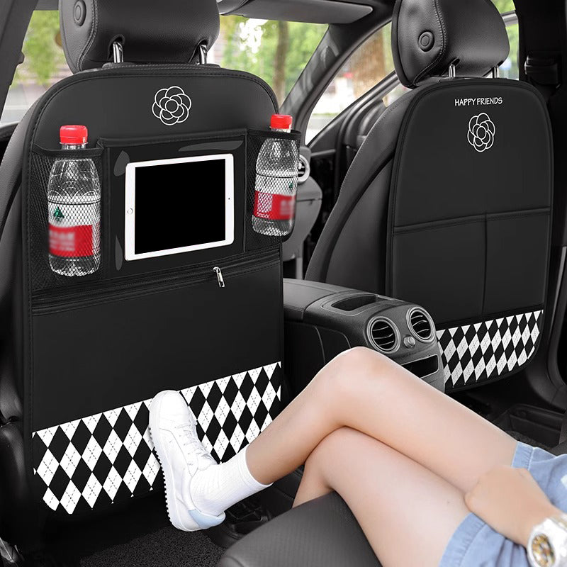 シートキックガード シートマット保護マット 軽自動車 傷汚れ 防止 アクセサリー 取り付け簡単 収納ポケット付き