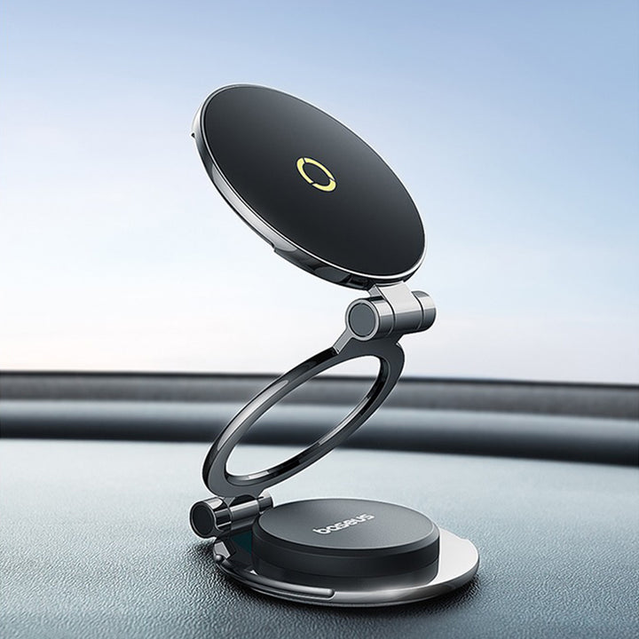 マグネット車載スマホホルダー超強力吸着 多角度調整 360°回転な台座 車用ホルダー 折りたたみ式 片手操作 安定 落ちない 全機種対応