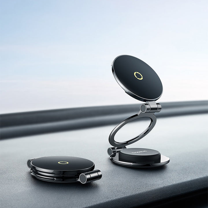 マグネット車載スマホホルダー超強力吸着 多角度調整 360°回転な台座 車用ホルダー 折りたたみ式 片手操作 安定 落ちない 全機種対応