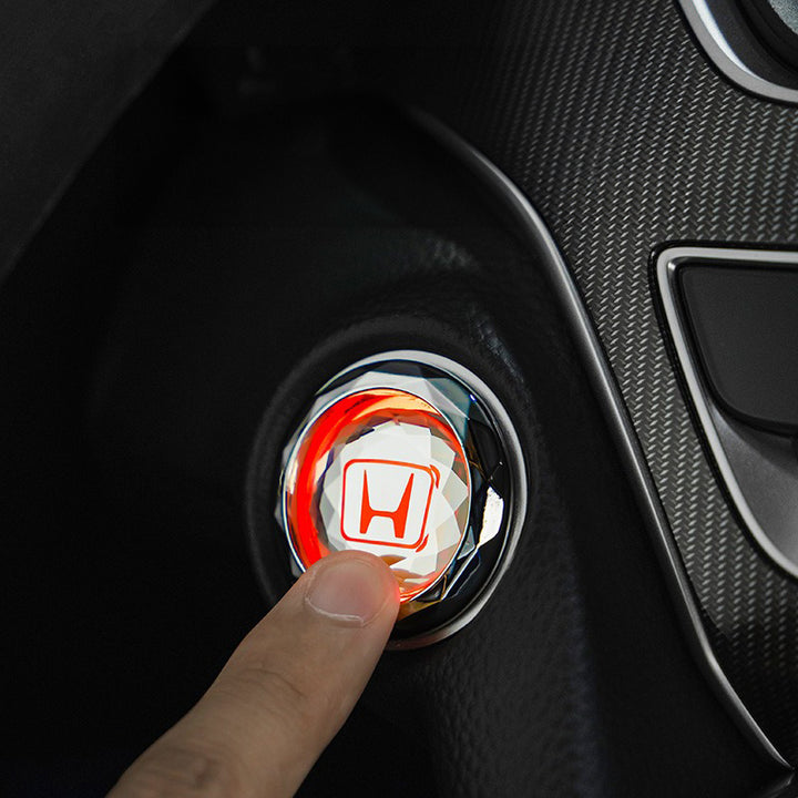 プッシュスタートボタンステッカーワンボタンスタートカバー車用装飾 スイッチキー保護カバー粘着式自動車内装アクセサリー