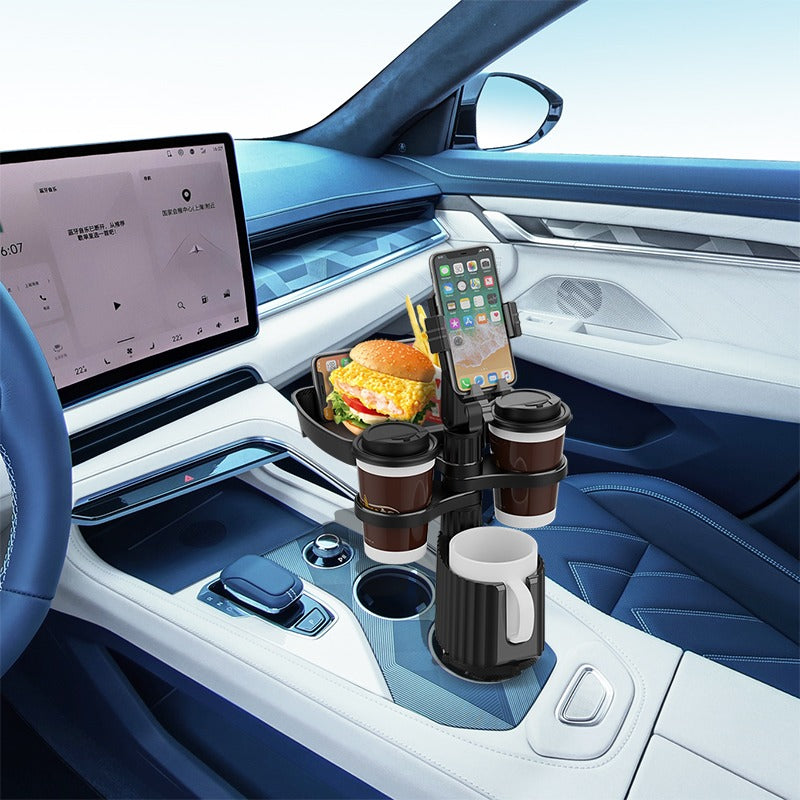 車用カップホルダー 車載 カップホルダ 車内収納ボックス車載テーブル スマホ置き 調整可能なベース 車載 取付簡単 滑り止め 小物置き 多機能 使い勝手