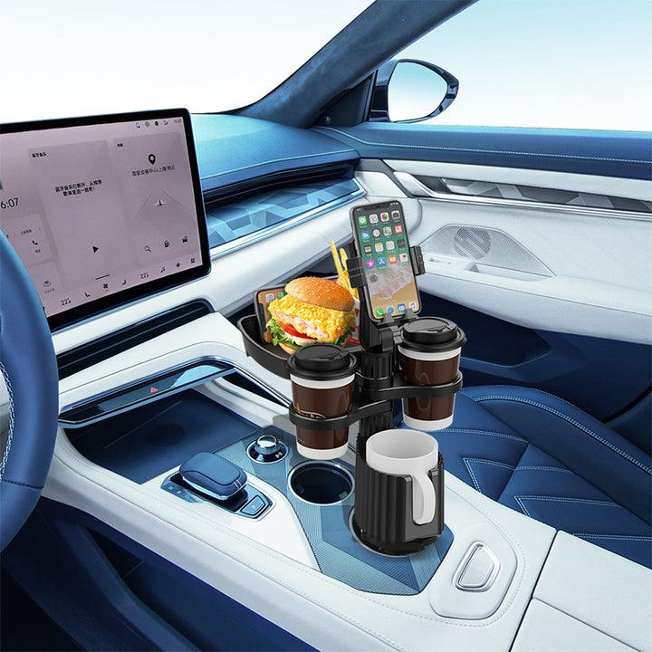 車用カップホルダー 車載 カップホルダ 車内収納ボックス車載テーブル スマホ置き 調整可能なベース 車載 取付簡単 滑り止め 小物置き 多機能 使い勝手