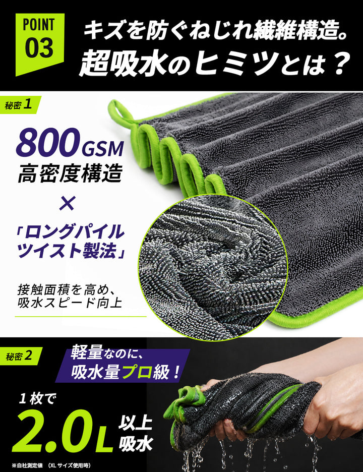 ASTA 洗車タオル 超吸水 拭き上げ 大判 マイクロファイバークロス プロ仕様 水拭き 窓拭き 洗車 業務用 タオル 吸水 傷つかない 撥水 厚手 両面 大型 洗車クロス