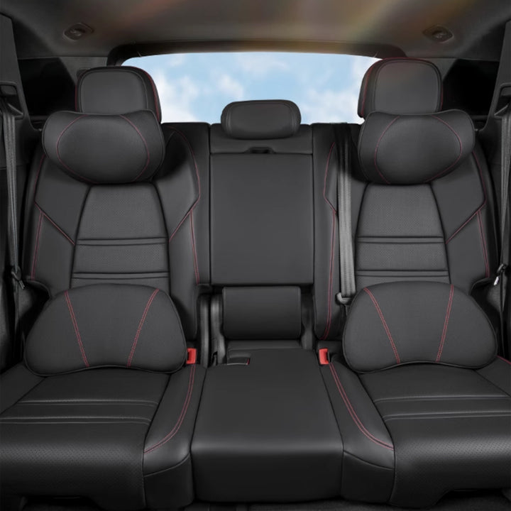 車 腰クッション 背もたれクッション 車ヘッドレスト ネックパッド 低反発 ファッション 長時間運転頚椎 腰サポート 通気性 調節可能