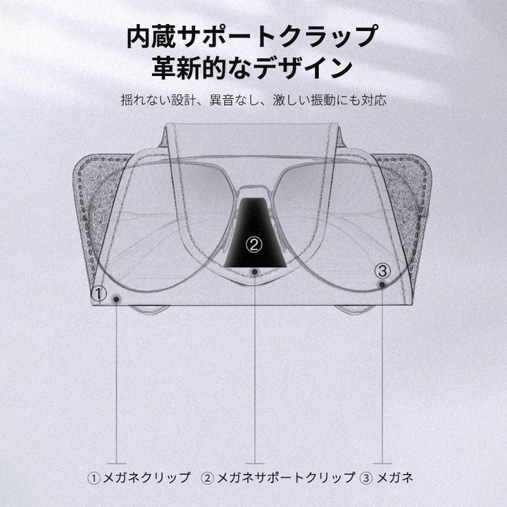 車用メガネホルダー 本革 スエード  サングラスクリップ サングラスケース 便利グッズ カード収納クリップ 取り付け簡単