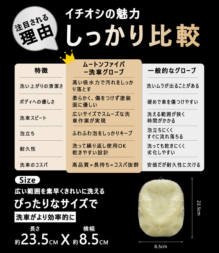 ASTA 洗車用ムートングローブ 2個セット 洗車グローブ 手袋 傷防止 洗車グッズ 洗車用品
