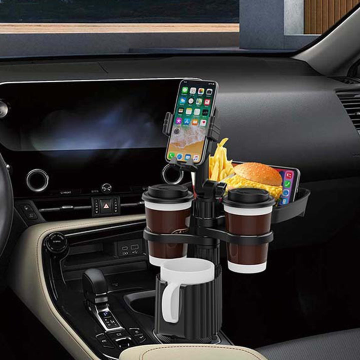 車用カップホルダー 車載 カップホルダ 車内収納ボックス車載テーブル スマホ置き 調整可能なベース 車載 取付簡単 滑り止め 小物置き 多機能 使い勝手