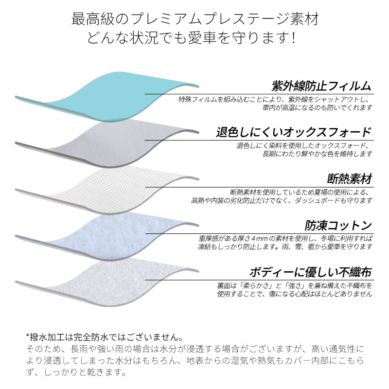 【ASTAハイルガード雹対策車両ハーフカバー】 極厚手 防雹 雹害 凍結防止 防雪防風 防風ロープ付き 車ハーフカバー
