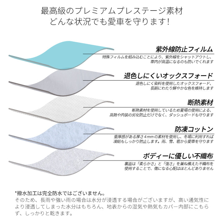 【ASTAハイルガード雹対策車両ハーフカバー】 極厚手 防雹 雹害 凍結防止 防雪防風 防風ロープ付き 車ハーフカバー