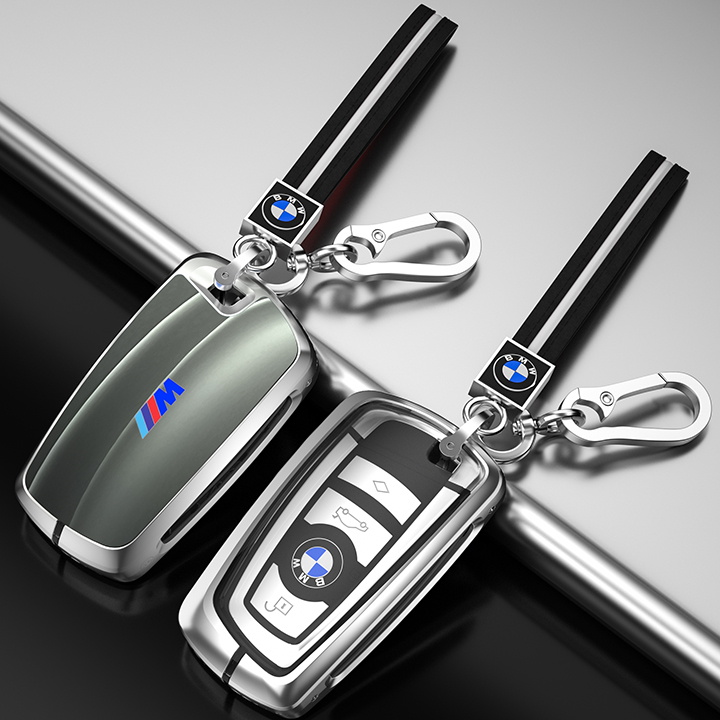 BMW車用 キーカバー キーホルダー 防塵 耐衝撃 落下防止 傷防止 防弾ガラス TPU膜 合金製 高品質素材 オシャレ 360度全面保護 取付簡単