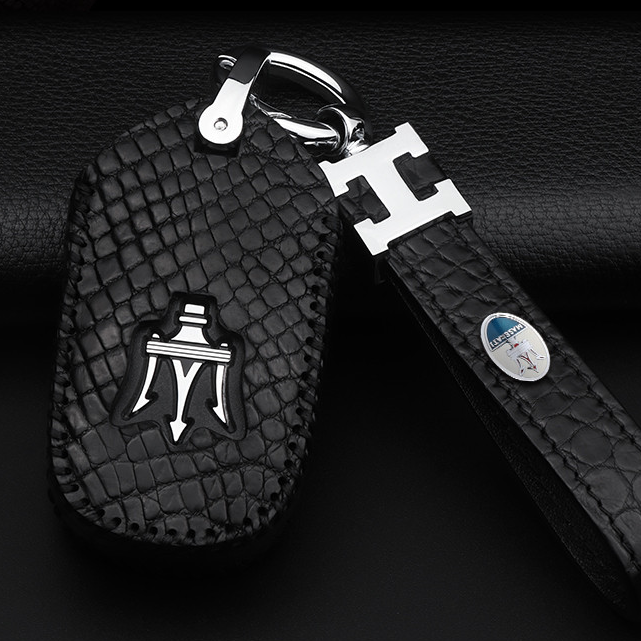 Maserati 高級本革 キーケース キーカバー レザー マセラティ 純正キー専用 汚れ 滑り 傷防止