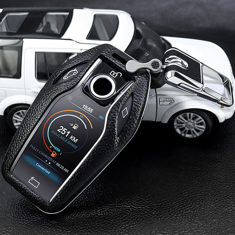 BMW専用キーケース 6/7シリーズ スマート液晶パネル 極上素材 オシャレ 全面保護  キーカバー