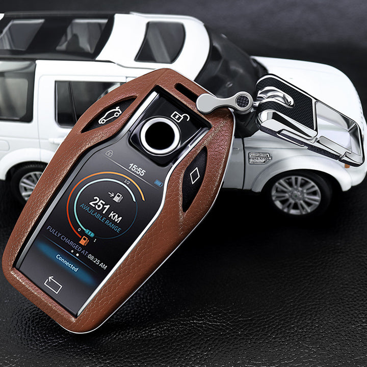 BMW専用キーケース 6/7シリーズ スマート液晶パネル 極上素材 オシャレ 全面保護  キーカバー
