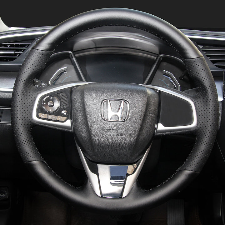 HONDA ホンダ 本革 グリップ感抜群 編み込み オーダーメイド ハンドルカバー 取り付け簡単