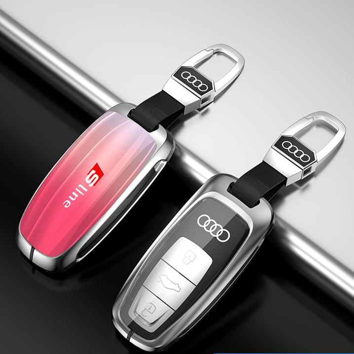 AUDIアウディ専用キーケース 高級感メダル 全面保護 おしゃれ 多色デザイン キーカバー