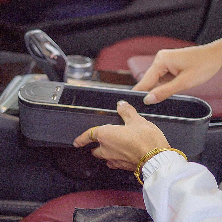 車用収納ボックス 多機能 多色ライト付き スマホ充電 おしゃれ シートギャップ 隙間収納