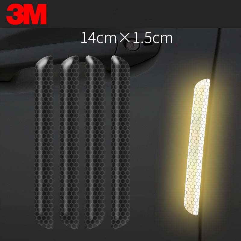 3M 車用 ドアハンドルプロテクター 蛍光 ミラーバンパー 反射ステッカー 保護フィルム