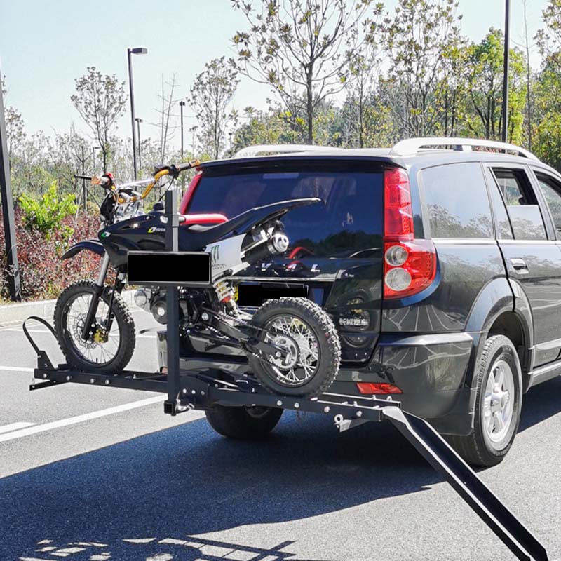 車用オートバイラック リアドア用 耐荷重強 取付簡単 安定 ヒッチ付き モーターサイクルキャリア