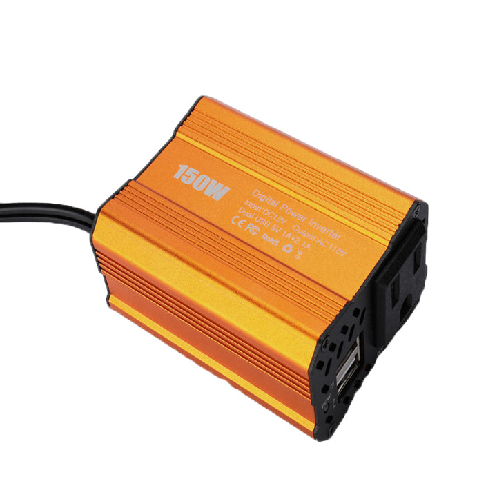 車載用インバーター 150W 12V 100V 修正正弦波 USBポート2口 コンバーター 防災用品 チャージャー