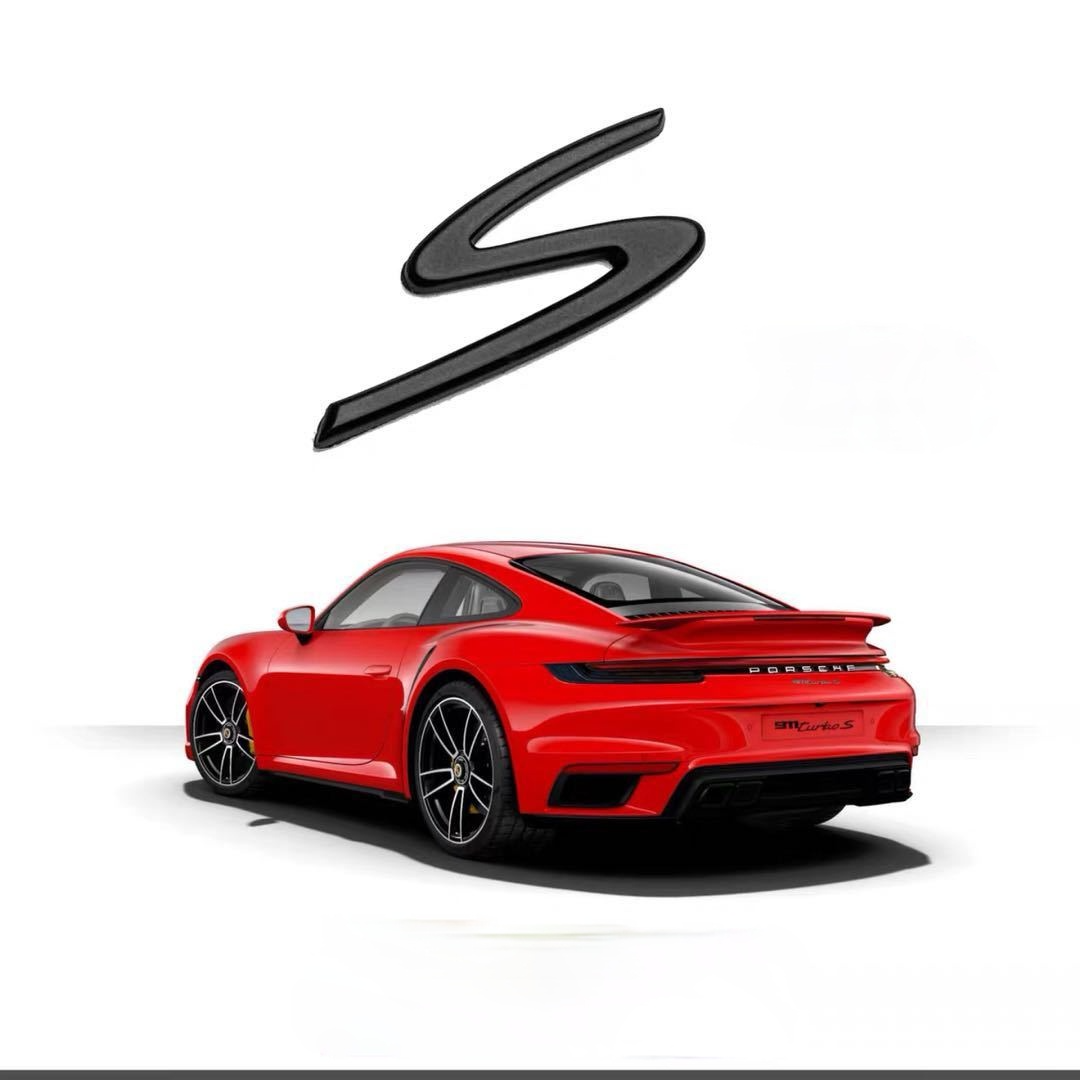 ポルシェ S 純正 エンブレム サイド リア シルバー ブラック ボクスター 981 カレラ 911 997 パナメーラ ケイマン カイエン