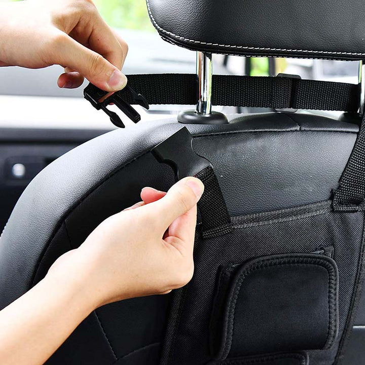 車用収納 釣り竿ラック 多機能 しっかり シートバック用 マジックテープ固定 釣り道具収納