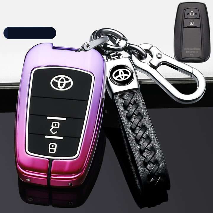 TOYOTA 車用 キーケース キーカバー 高級感 合金製 耐酸化 耐摩耗 耐久性 グラデーション カラー 軽量 防水 鍵を保護