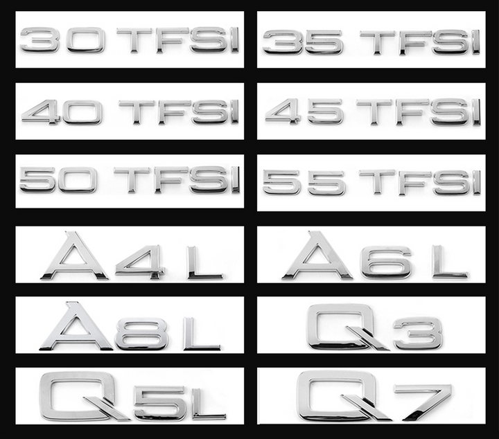 新しいアウディA3A4L A6L Q5L Q7A8L車のラベルステッカー番号文字排気量車のステッカー車のテールラベル