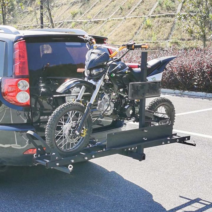車用オートバイラック リアドア用 耐荷重強 取付簡単 安定 ヒッチ付き モーターサイクルキャリア