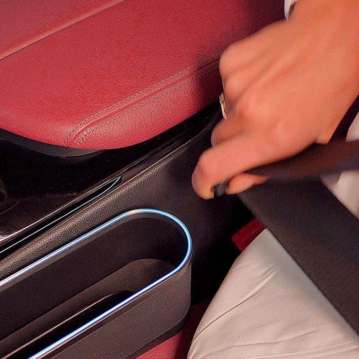 車用収納ボックス 多機能 多色ライト付き スマホ充電 おしゃれ シートギャップ 隙間収納