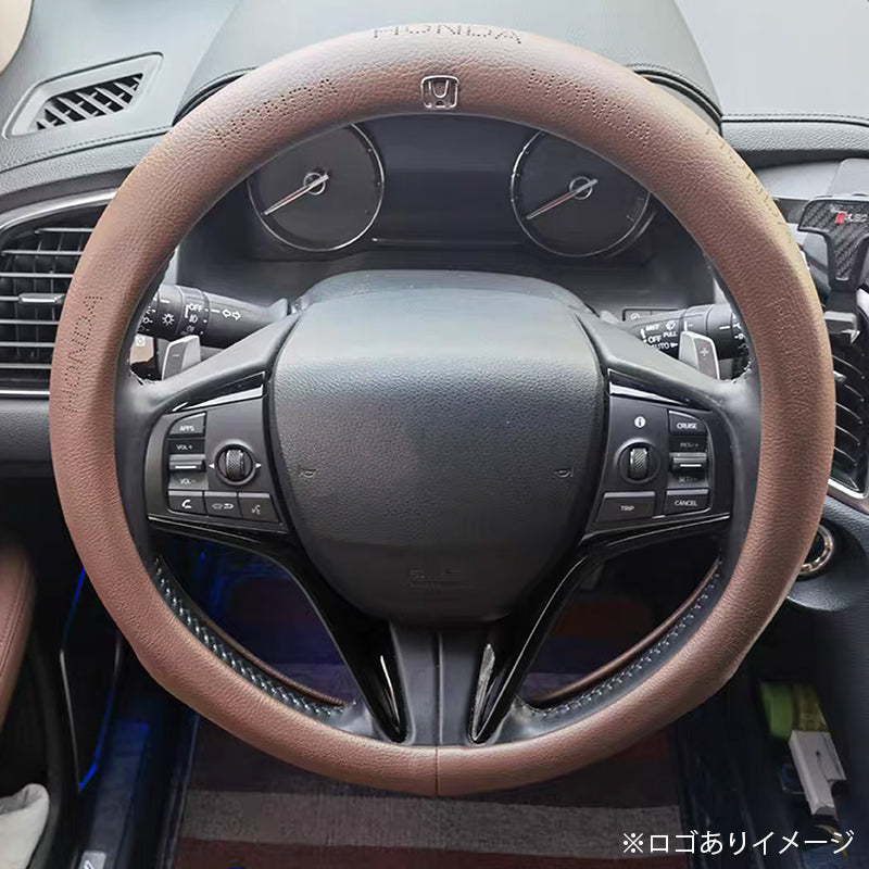 全車種 牛革 高級ハンドルカバー フィット感抜群 スポーツ感 おしゃれ O型/D型 37~38CM