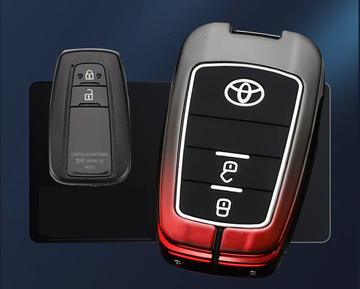 TOYOTA 車用 キーケース キーカバー 高級感 合金製 耐酸化 耐摩耗 耐久性 グラデーション カラー 軽量 防水 鍵を保護