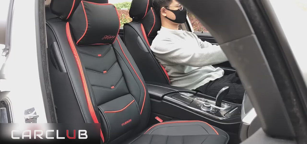 スポーツ感 汎用シートカバー クッション付き 6色 防水レザー 取付簡単 軽/普自動車