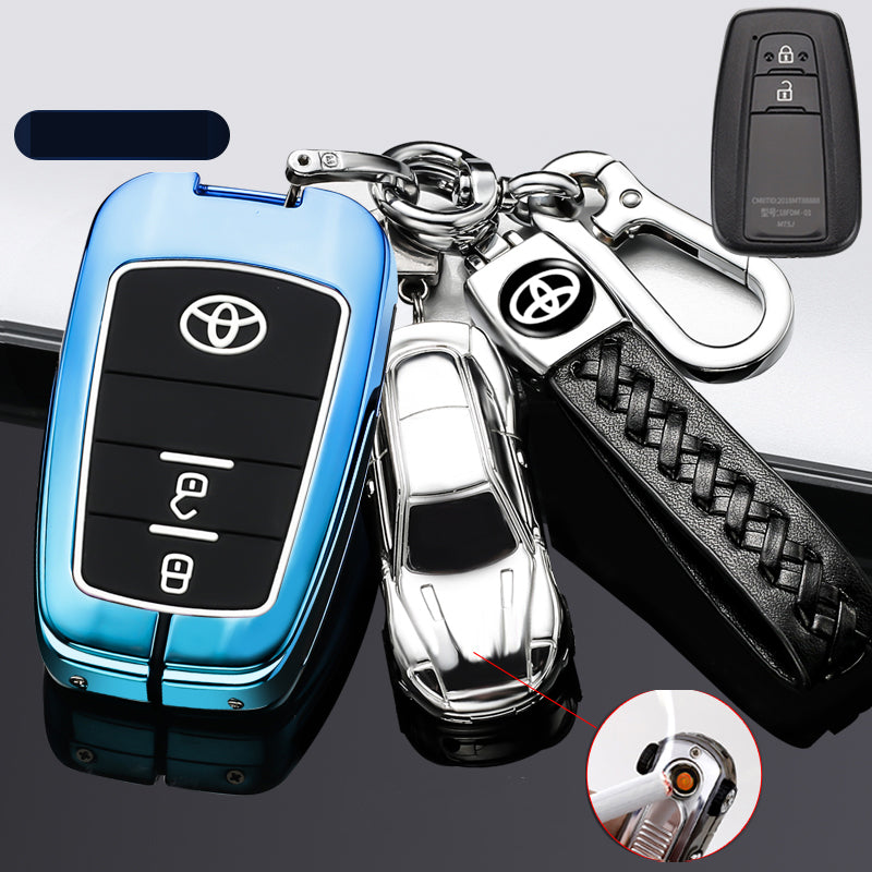 TOYOTA 車用 キーケース キーカバー 高級感 合金製 耐酸化 耐摩耗 耐久性 グラデーション カラー 軽量 防水 鍵を保護