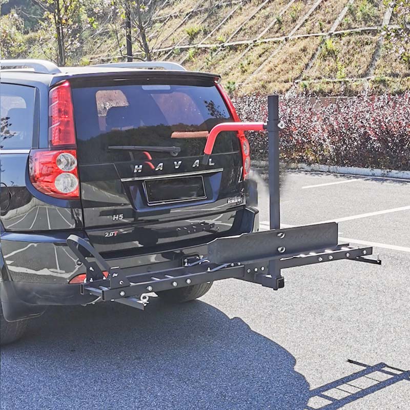 車用オートバイラック リアドア用 耐荷重強 取付簡単 安定 ヒッチ付き モーターサイクルキャリア