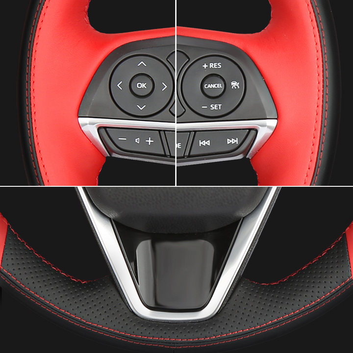TOYOTA トヨタ 本革 編み込み式 ハンドルカバー フィット感抜群 手触れよし