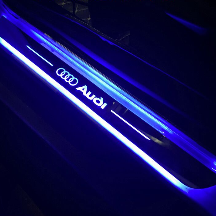 LED サイドステップガード 七色調節可能 スカッフプレート 自動変色 配線不要  自動変色