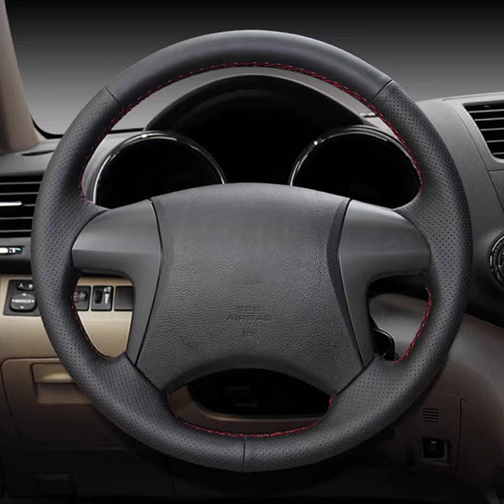 TOYOTA トヨタ 本革  編み込み式 ハンドルカバー 四季汎用 汚れ 滑り止め ステアリング