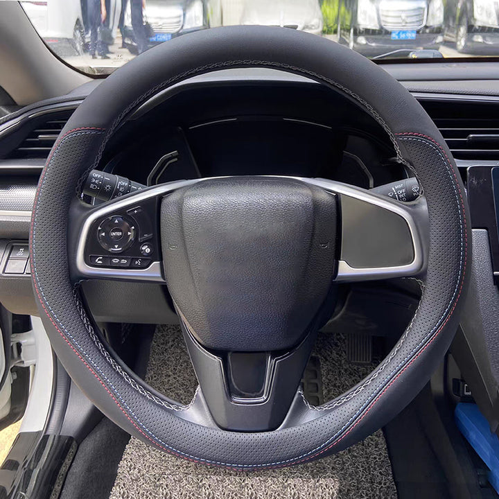 HONDA ホンダ 本革 高級感 ハンドルカバー スポーツ風 手触りよし 取り付け簡単 35~40CM