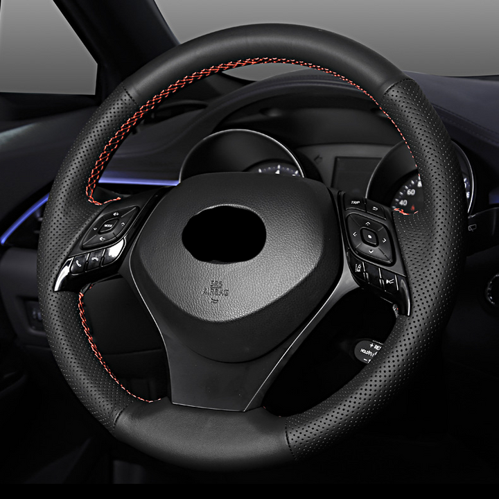 TOYOTA トヨタ 本革 ハンドルカバー  編み込み式 オーダーメイド 握り感抜群  取り付け簡単