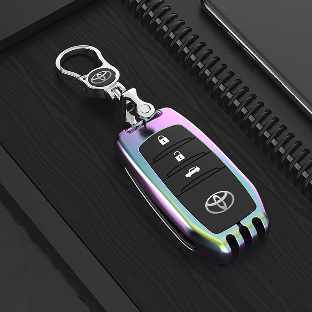 TOYOTA 車用 キーケース キーカバー 高級感 合金製 360度ボタン保護 全面保護 亜鉛合金メタル 車専用設計 フィット感
