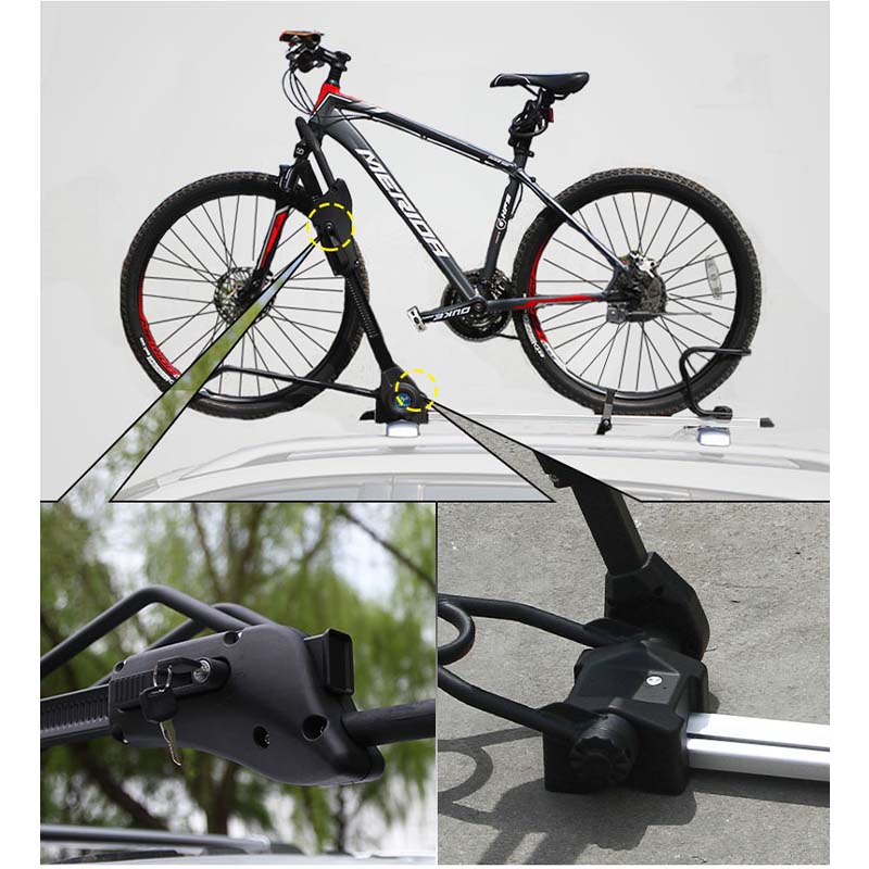 ルーフ自転車ラック 高級合金 四重固定 使いやすい ダブル盗難対策 サイクルキャリア