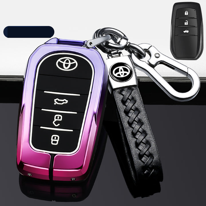 TOYOTA 車用 キーケース キーカバー 高級感 合金製 耐酸化 耐摩耗 耐久性 グラデーション カラー 軽量 防水 鍵を保護
