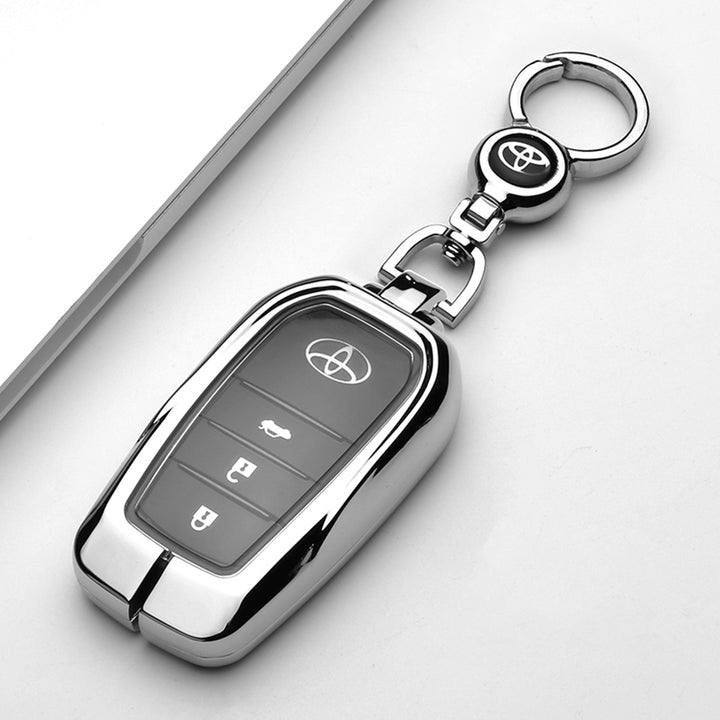 TOYOTA 車用 キーケース キーカバー 高級感 全面保護 傷防止 金属光沢 オシャレ