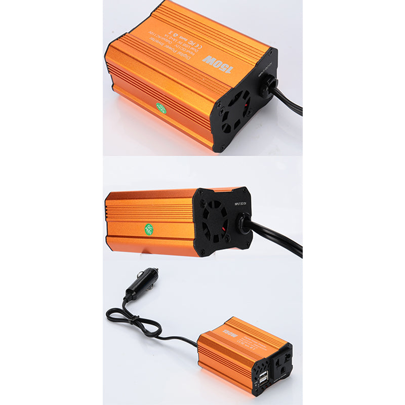 車載用インバーター 150W 12V 100V 修正正弦波 USBポート2口 コンバーター 防災用品 チャージャー