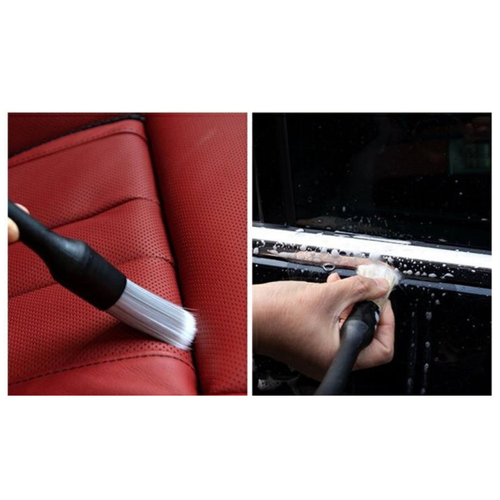 洗車ブラシ ブラシセット 柔らかい天然豚毛 ディテールブラシ 隙間ブラシ 筆タイプ