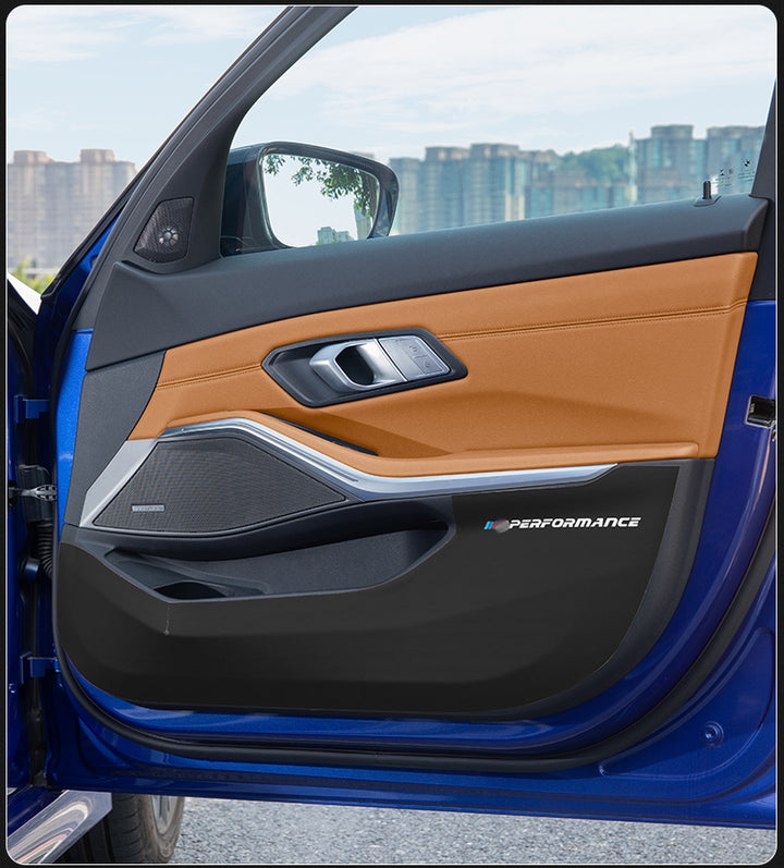 BMW New3シリーズドアキックパッドX4X3チェンジデコレーションアクセサリー325liカーインテリアレザー保護ステッカー