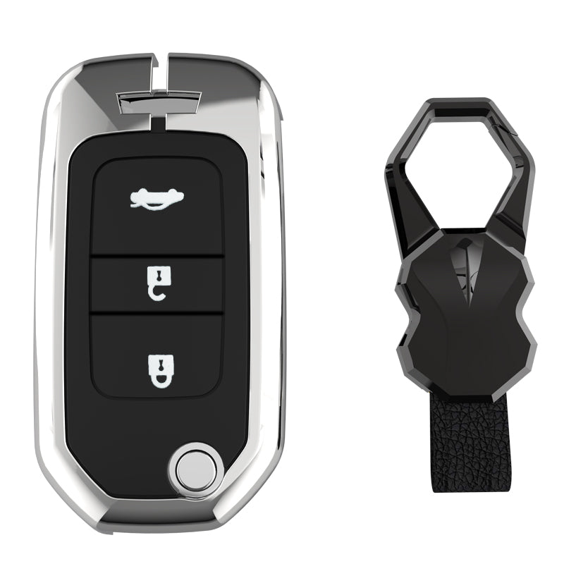 Hondaホンダ専用 キーケース ホンダキーカバー テップワゴン アコード ヴェゼル グレイス フィット ジェイドなど 落下/傷防止 高級本革/TPU/亜鉛合金