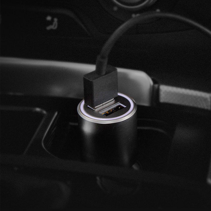 XIAOMI 36W 12V・24V カーチャージャー 急速充電 QC3.0 LEDライト コンパクト 車載充電器