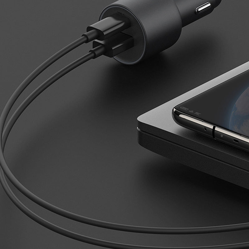 XIAOMI 36W 12V・24V カーチャージャー 急速充電 QC3.0 LEDライト コンパクト 車載充電器